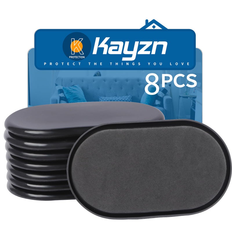 Kayzn Furniture Slider, 3-1/2"" x 6"" Oval Heavy-Duty Furniture Movers, Reusable Carpet Sliders for Furniture, Heavy Furniture Moving Pads Moving Sliders - Protect The Surface of The Carpet (8 Pack) - Image 1